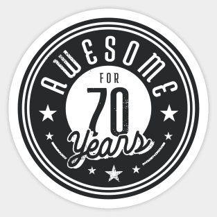 Vintage Awesome for 70 Years // Retro 70th Birthday Celebration B Sticker